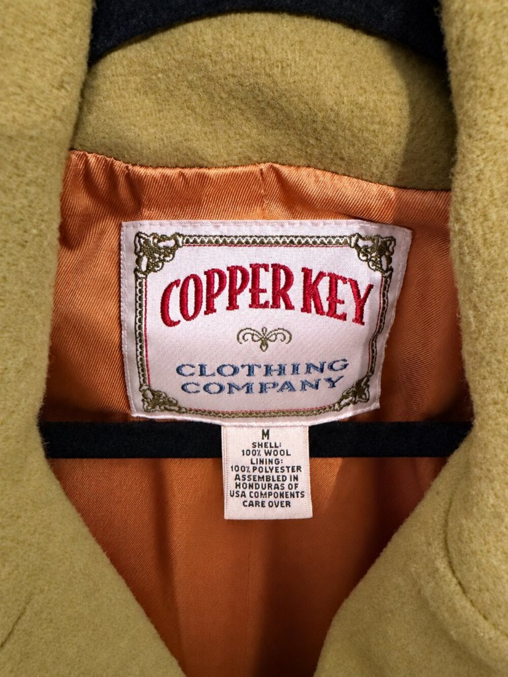 Copper Key Vintage Chartreuse 100% Wool Cropped Button Front Jacket - Picture 2 of 10